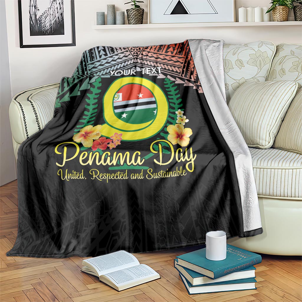 Personalised Penama Day Blanket Vanuatu Provinces Polynesian Pattern