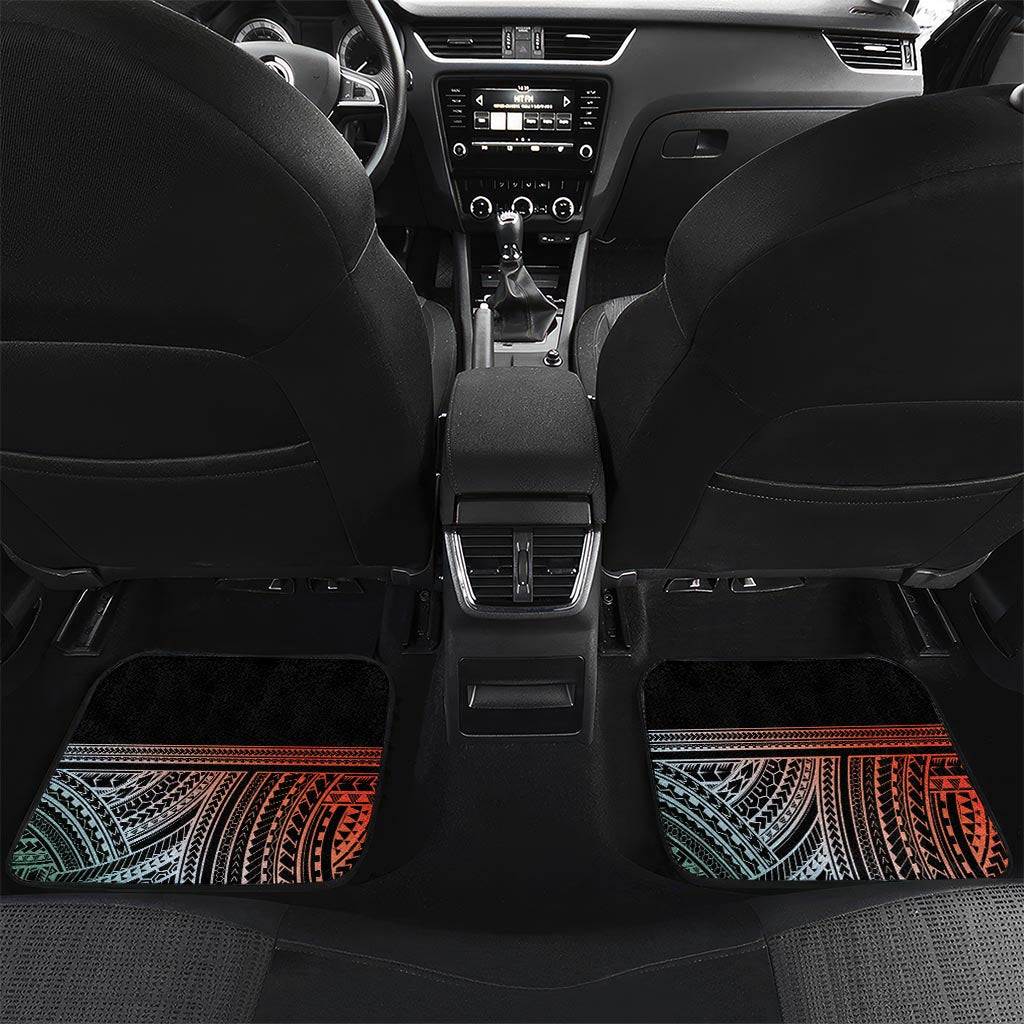 Personalised Penama Day Car Mats Vanuatu Provinces Polynesian Pattern LT14 Set 2pcs - Back Black - Polynesian Pride
