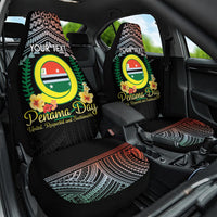 Personalised Penama Day Car Seat Cover Vanuatu Provinces Polynesian Pattern LT14 One Size Black - Polynesian Pride