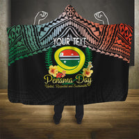 Personalised Penama Day Hooded Blanket Vanuatu Provinces Polynesian Pattern LT14 One Size Black - Polynesian Pride