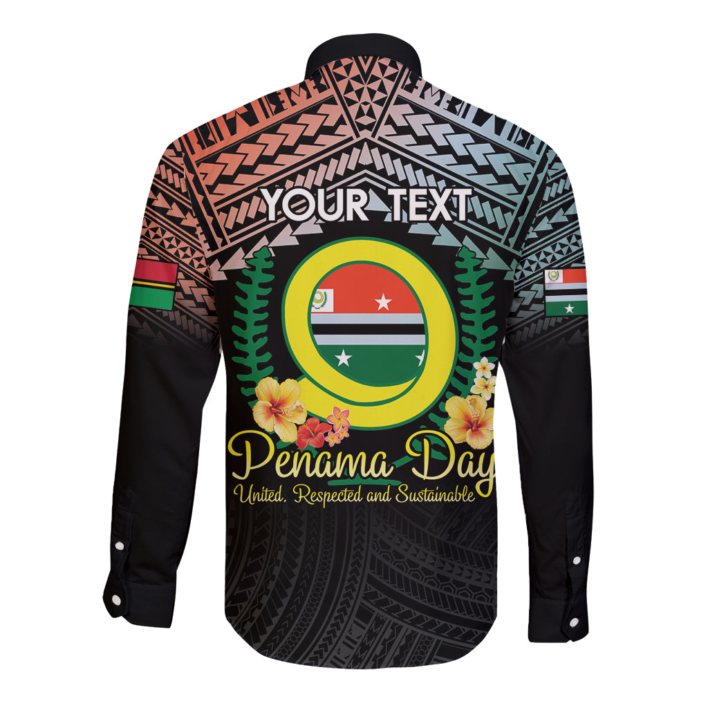 Personalised Penama Day Long Sleeve Button Shirt Vanuatu Provinces Polynesian Pattern LT14 - Polynesian Pride