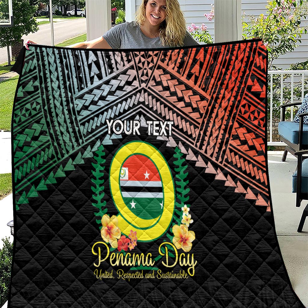 Personalised Penama Day Quilt Vanuatu Provinces Polynesian Pattern