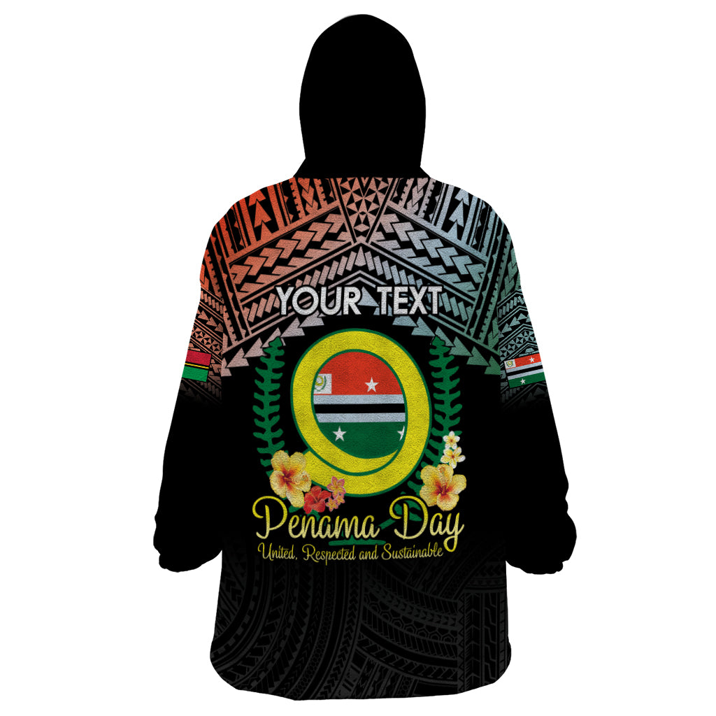 Personalised Penama Day Wearable Blanket Hoodie Vanuatu Provinces Polynesian Pattern LT14 - Polynesian Pride