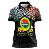 Personalised Penama Day Women Polo Shirt Vanuatu Provinces Polynesian Pattern LT14 Female Black - Polynesian Pride