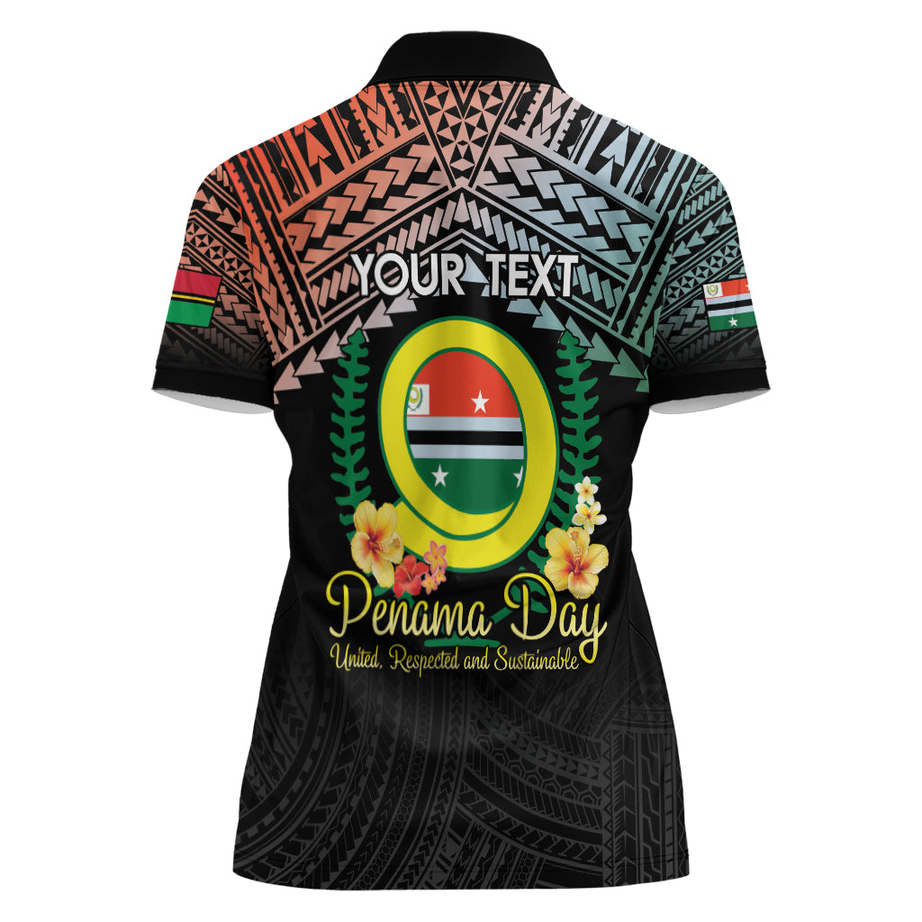 Personalised Penama Day Women Polo Shirt Vanuatu Provinces Polynesian Pattern LT14 - Polynesian Pride