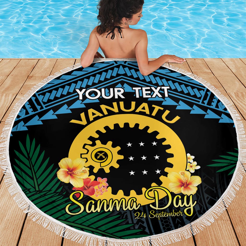Personalised Sanma Day Beach Blanket Vanuatu Provinces Polynesian Pattern LT14 - Polynesian Pride