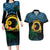 Personalised Sanma Day Couples Matching Long Sleeve Bodycon Dress and Hawaiian Shirt Vanuatu Provinces Polynesian Pattern