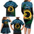 Personalised Sanma Day Family Matching Long Sleeve Bodycon Dress and Hawaiian Shirt Vanuatu Provinces Polynesian Pattern