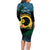 Personalised Sanma Day Family Matching Long Sleeve Bodycon Dress and Hawaiian Shirt Vanuatu Provinces Polynesian Pattern