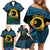 Personalised Sanma Day Family Matching Off Shoulder Short Dress and Hawaiian Shirt Vanuatu Provinces Polynesian Pattern