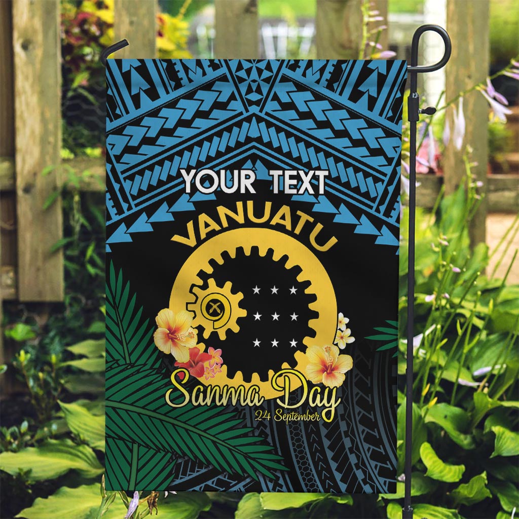 Personalised Sanma Day Garden Flag Vanuatu Provinces Polynesian Pattern LT14 Garden Flag Black - Polynesian Pride