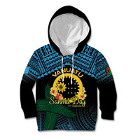 Personalised Sanma Day Kid Hoodie Vanuatu Provinces Polynesian Pattern LT14 Hoodie Black - Polynesian Pride