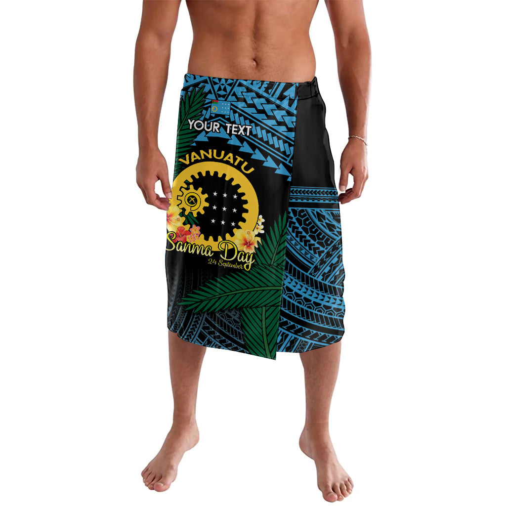 Personalised Sanma Day Lavalava Vanuatu Provinces Polynesian Pattern LT14 Black - Polynesian Pride