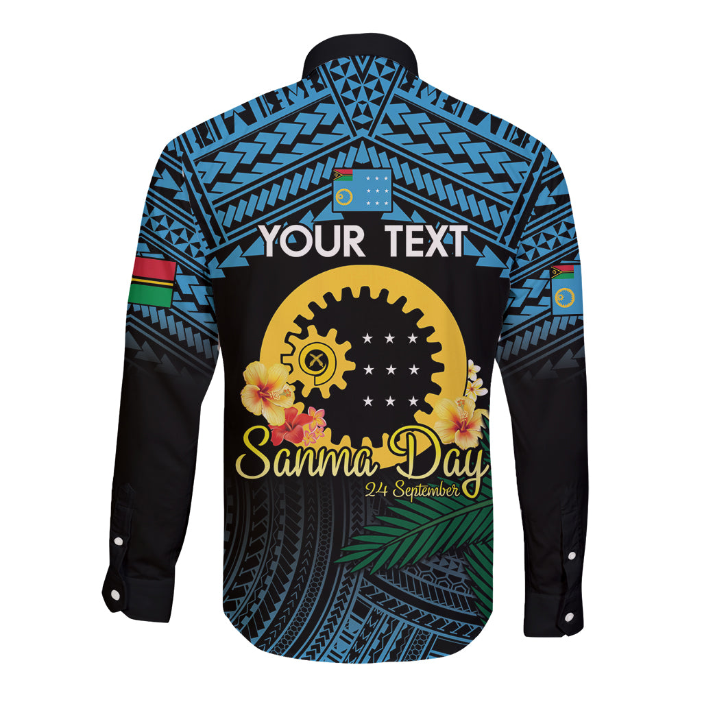 Personalised Sanma Day Long Sleeve Button Shirt Vanuatu Provinces Polynesian Pattern LT14 - Polynesian Pride