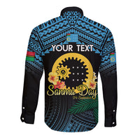 Personalised Sanma Day Long Sleeve Button Shirt Vanuatu Provinces Polynesian Pattern LT14 - Polynesian Pride