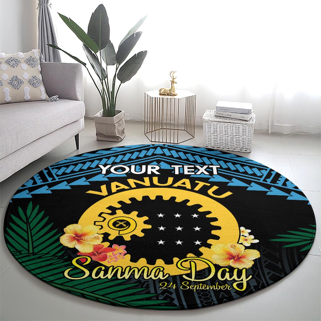 Personalised Sanma Day Round Carpet Vanuatu Provinces Polynesian Pattern LT14 - Polynesian Pride