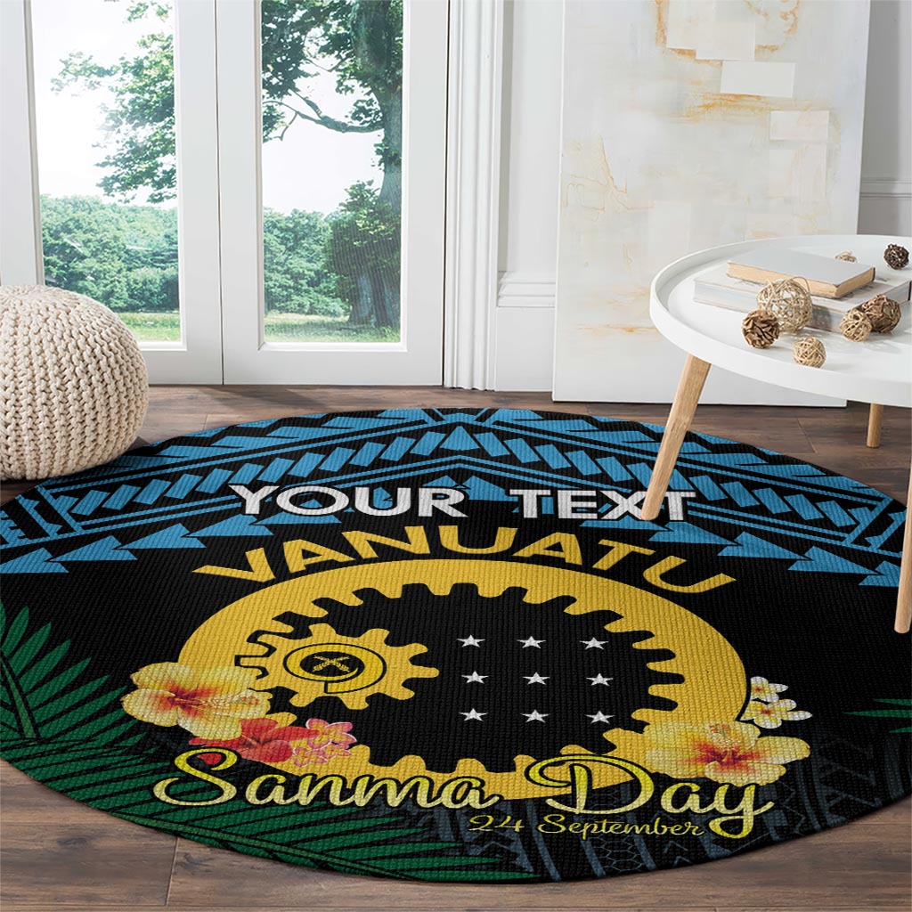 Personalised Sanma Day Round Carpet Vanuatu Provinces Polynesian Pattern LT14 - Polynesian Pride