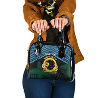 Personalised Sanma Day Shoulder Handbag Vanuatu Provinces Polynesian Pattern LT14 One Size Black - Polynesian Pride