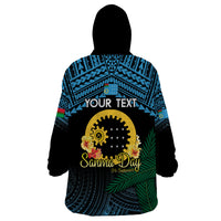 Personalised Sanma Day Wearable Blanket Hoodie Vanuatu Provinces Polynesian Pattern LT14 - Polynesian Pride