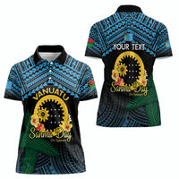 Personalised Sanma Day Women Polo Shirt Vanuatu Provinces Polynesian Pattern LT14 - Polynesian Pride