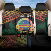 Personalised Tafea Day Back Car Seat Cover Vanuatu Provinces Polynesian Pattern LT14 One Size Black - Polynesian Pride