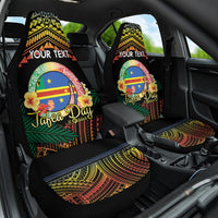 Personalised Tafea Day Car Seat Cover Vanuatu Provinces Polynesian Pattern LT14 One Size Black - Polynesian Pride
