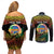 Personalised Tafea Day Couples Matching Off Shoulder Short Dress and Long Sleeve Button Shirt Vanuatu Provinces Polynesian Pattern