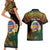 Personalised Tafea Day Couples Matching Short Sleeve Bodycon Dress and Hawaiian Shirt Vanuatu Provinces Polynesian Pattern