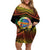 Personalised Tafea Day Family Matching Off Shoulder Short Dress and Hawaiian Shirt Vanuatu Provinces Polynesian Pattern