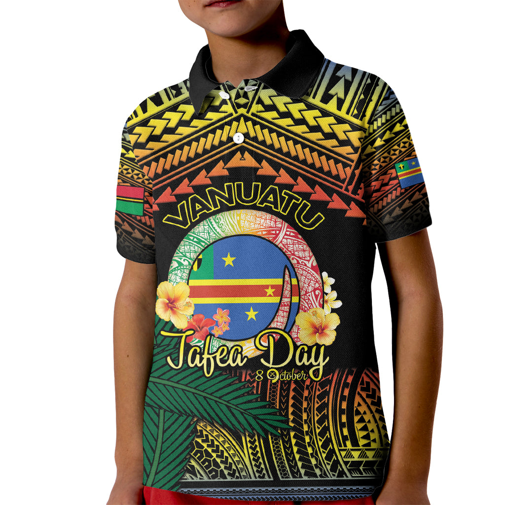 Personalised Tafea Day Kid Polo Shirt Vanuatu Provinces Polynesian Pattern LT14 Kid Black - Polynesian Pride