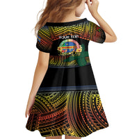 Personalised Tafea Day Kid Short Sleeve Dress Vanuatu Provinces Polynesian Pattern LT14 - Polynesian Pride