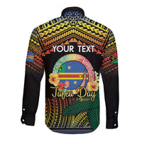 Personalised Tafea Day Long Sleeve Button Shirt Vanuatu Provinces Polynesian Pattern LT14 - Polynesian Pride
