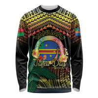 Personalised Tafea Day Long Sleeve Shirt Vanuatu Provinces Polynesian Pattern LT14 Unisex Black - Polynesian Pride