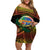 Personalised Tafea Day Off Shoulder Short Dress Vanuatu Provinces Polynesian Pattern