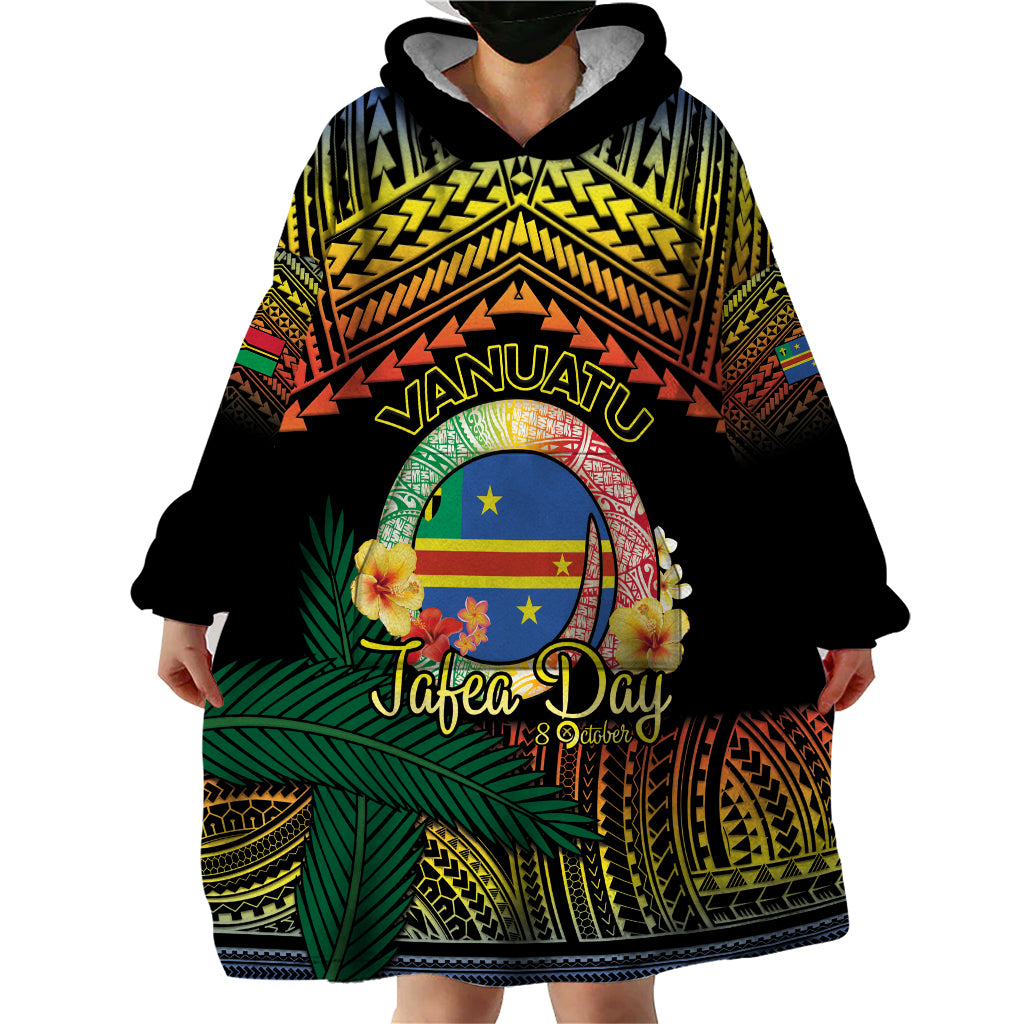 Personalised Tafea Day Wearable Blanket Hoodie Vanuatu Provinces Polynesian Pattern LT14 - Polynesian Pride
