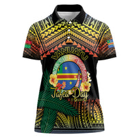 Personalised Tafea Day Women Polo Shirt Vanuatu Provinces Polynesian Pattern LT14 Female Black - Polynesian Pride