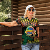 Personalised Tafea Day Women Polo Shirt Vanuatu Provinces Polynesian Pattern LT14 - Polynesian Pride