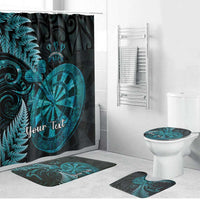 Personalised New Zealand Darts Bathroom Set Happiness Is A Tight Threesome Maori Paua Shell LT14 Bathroom Set (4 pcs) Turquoise - Polynesian Pride