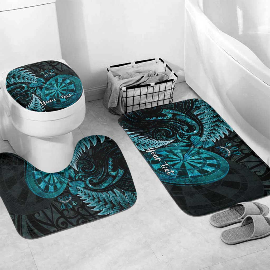 Personalised New Zealand Darts Bathroom Set Happiness Is A Tight Threesome Maori Paua Shell LT14 Mat Set Only (3 pcs) One Size Turquoise - Polynesian Pride