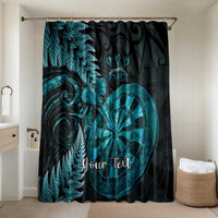 Personalised New Zealand Darts Bathroom Set Happiness Is A Tight Threesome Maori Paua Shell LT14 Shower Curtain Only Turquoise - Polynesian Pride