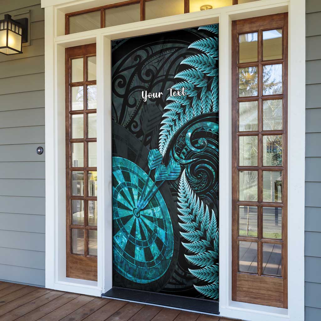Personalised New Zealand Darts Door Cover Happiness Is A Tight Threesome Maori Paua Shell LT14 - Polynesian Pride