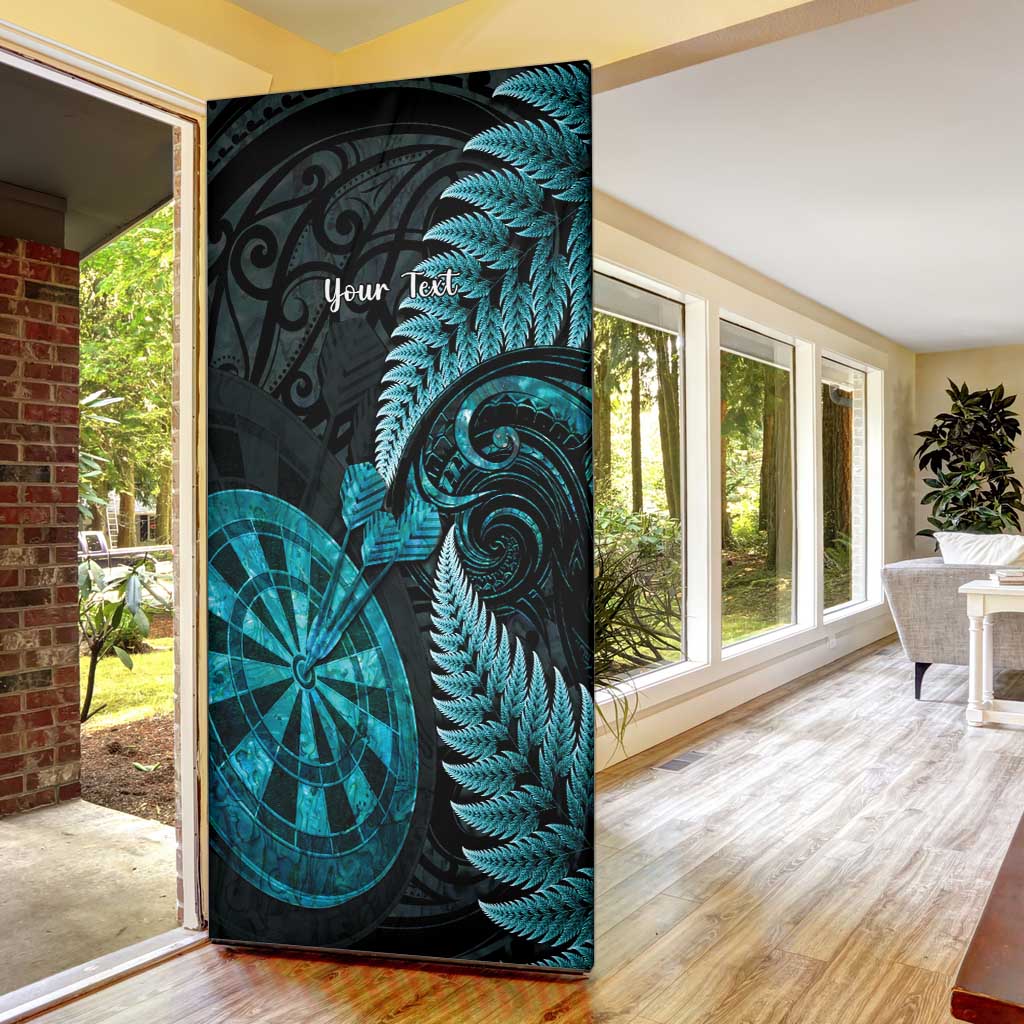 Personalised New Zealand Darts Door Cover Happiness Is A Tight Threesome Maori Paua Shell LT14 - Polynesian Pride