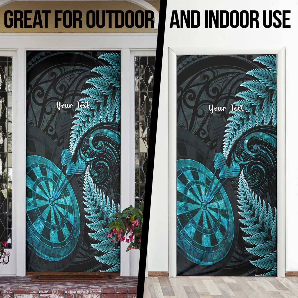 Personalised New Zealand Darts Door Cover Happiness Is A Tight Threesome Maori Paua Shell LT14 - Polynesian Pride