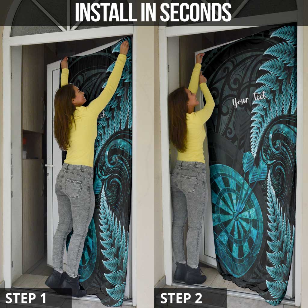 Personalised New Zealand Darts Door Cover Happiness Is A Tight Threesome Maori Paua Shell LT14 - Polynesian Pride