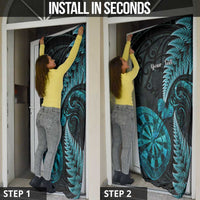 Personalised New Zealand Darts Door Cover Happiness Is A Tight Threesome Maori Paua Shell LT14 - Polynesian Pride