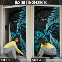 Personalised New Zealand Darts Door Cover Happiness Is A Tight Threesome Maori Paua Shell LT14 - Polynesian Pride