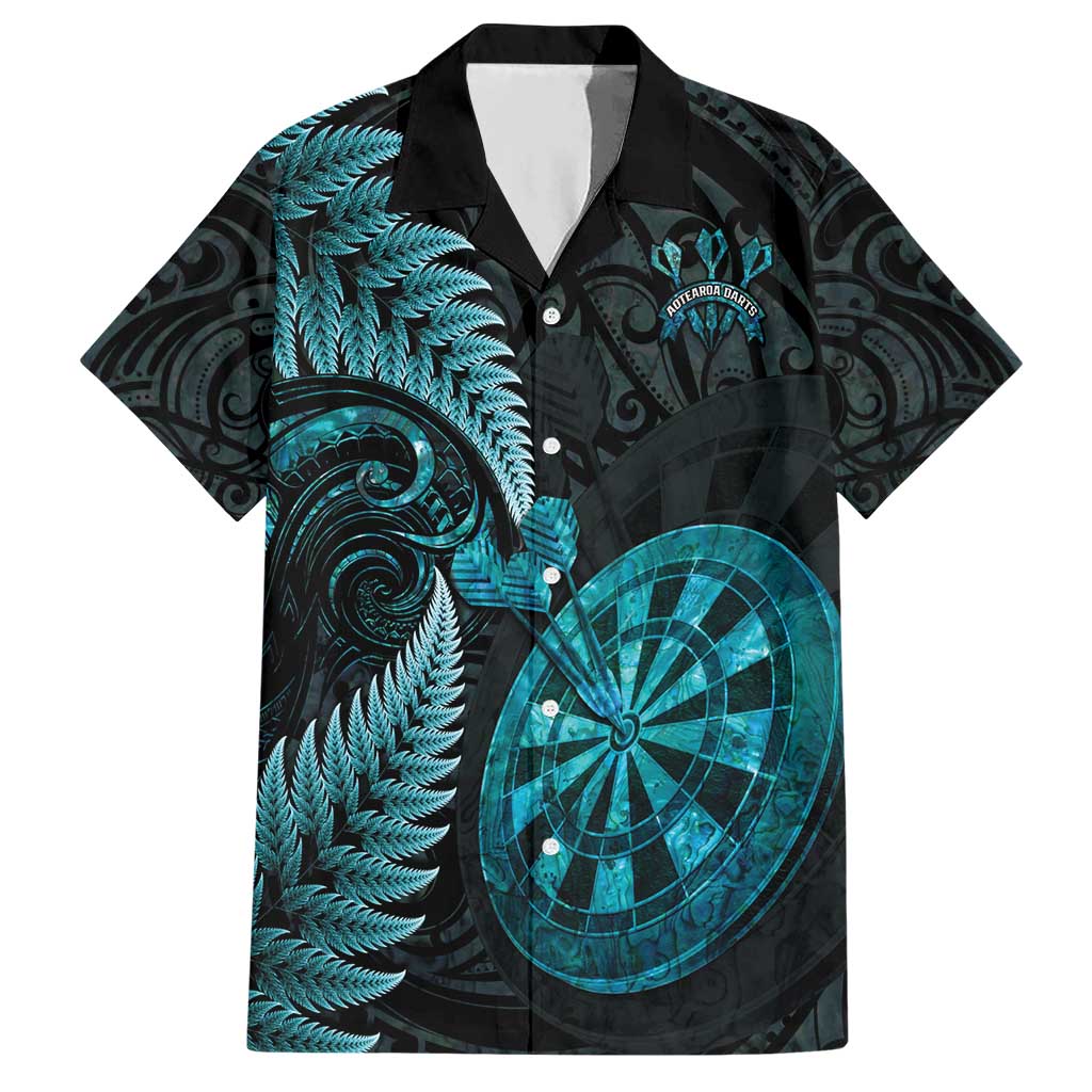 Personalised New Zealand Darts Hawaiian Shirt Happiness Is A Tight Threesome Maori Paua Shell LT14 Turquoise - Polynesian Pride