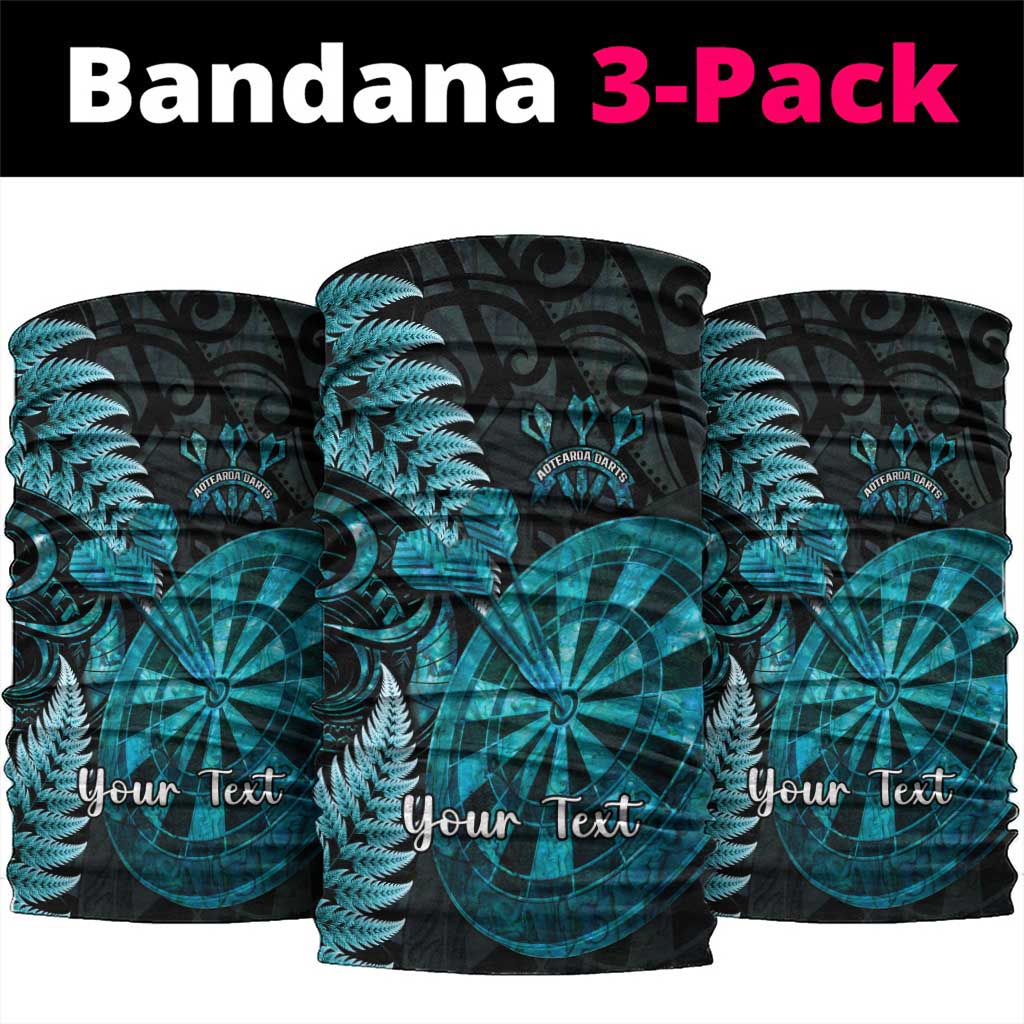 Personalised New Zealand Darts Neck Gaiter Happiness Is A Tight Threesome Maori Paua Shell LT14 package One Size: 25*50cm Turquoise - Polynesian Pride