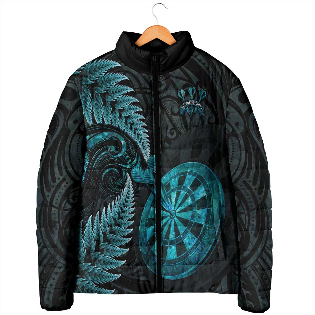 Personalised New Zealand Darts Padded Jacket Happiness Is A Tight Threesome Maori Paua Shell LT14 - Polynesian Pride