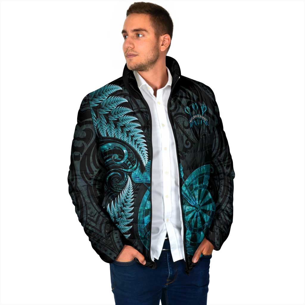 Personalised New Zealand Darts Padded Jacket Happiness Is A Tight Threesome Maori Paua Shell LT14 - Polynesian Pride
